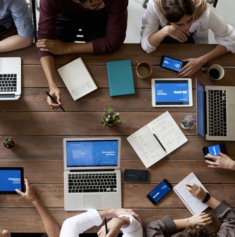 People on a desk